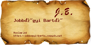 Jobbágyi Bartó névjegykártya